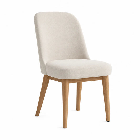 Esszimmerstuhl Stoff Beige Eichenholz