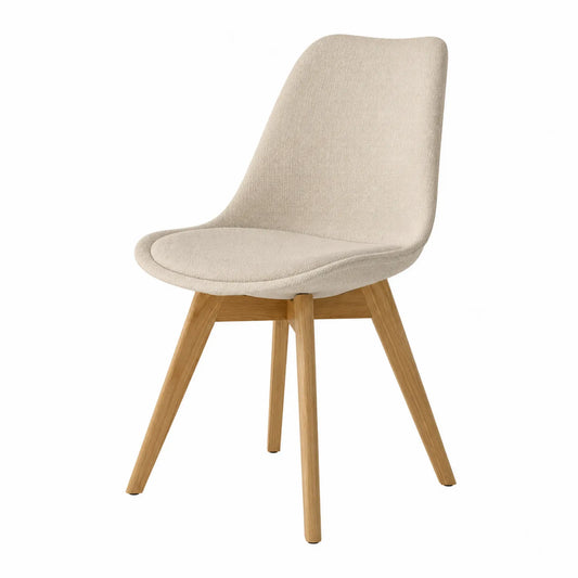 Esszimmerstuhl Stoff Eiche Beige