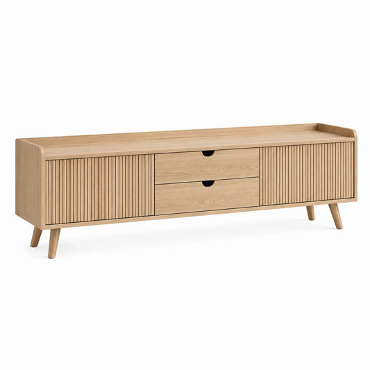 TV-Schrank aus Eichenholz mit Schubladen 180x45x50 cm