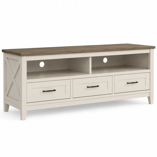 TV-Schrank aus MDF Weiß mit Eichenfurnier 150 cm