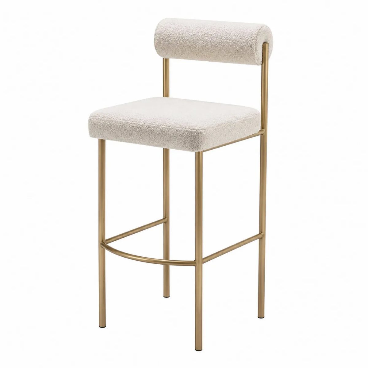 Barhocker aus Metall und Polyester in Beige