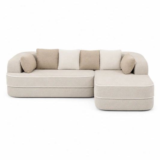 Modulares Sofa aus Stoff Beige und Braun